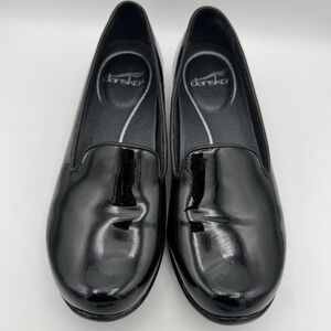 Dansko Shoes Olivia Black Patent Leather Comfort Loafers SZ 37 EU 6.5-7 US